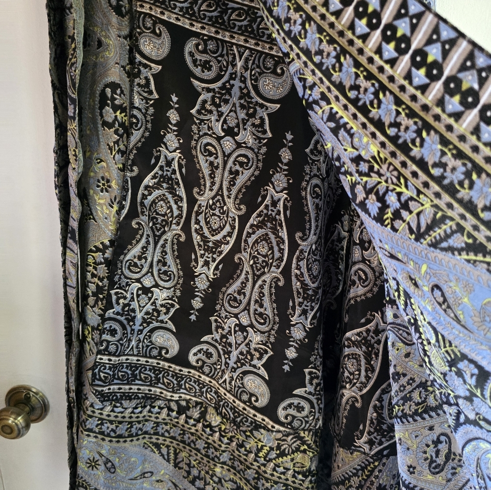 Iris Impressions Reversible Wrap Elegant Paisley Print Skirt Large - Picture 7 of 8